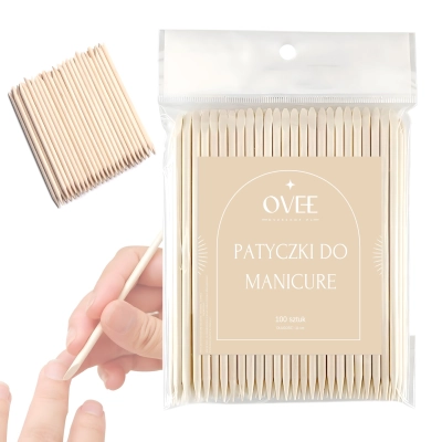 DREWNIANE PATYCZKI DO SKÓREK DO MANICURE 100 SZT